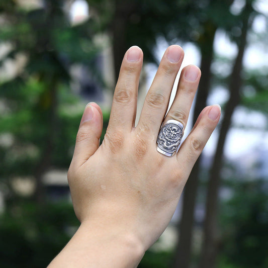 Sterling Sier Pure Wide Face Thumb Rings