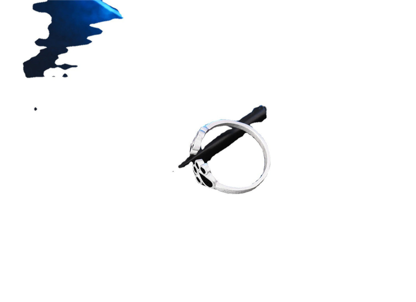 Women's Sier Plated Cat's Paw Cat Version Rings