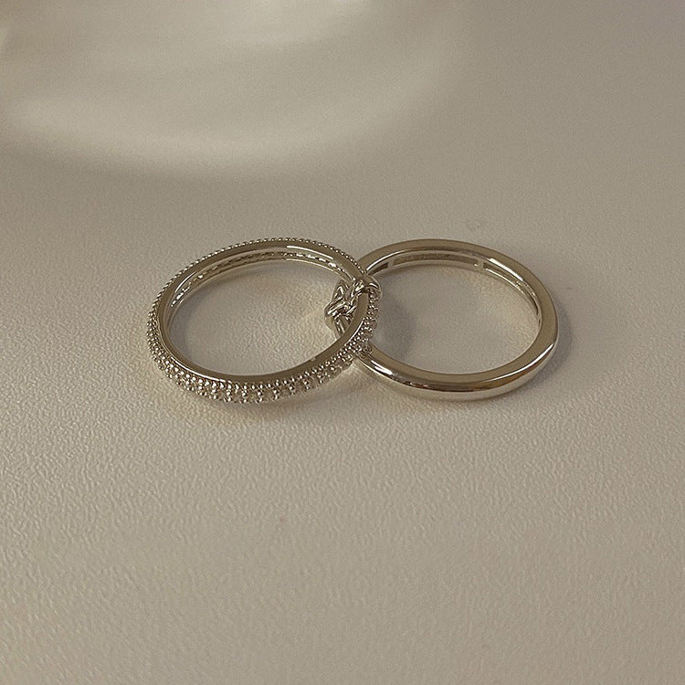 Women's French Vintage Zircon Metal Suit Niche Personality Rings