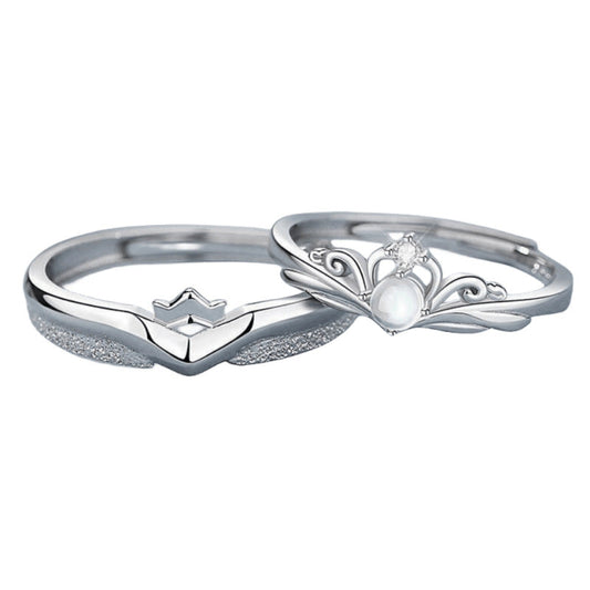 Women's & Men's & Sier Princess And Knight Couple Pair Rings