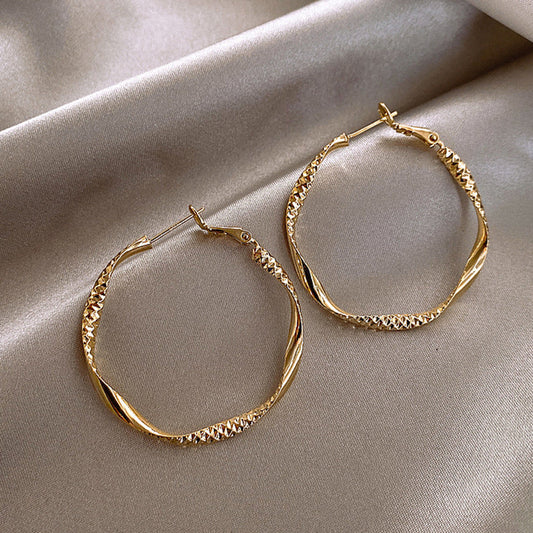 Women's Sier Needle Minimalism Personality Design Twisted Earrings