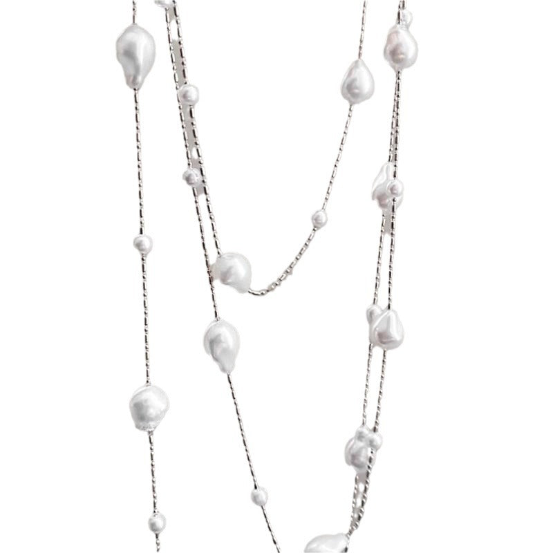 Women's Pearl Light Luxury Minority Long Twin Necklaces