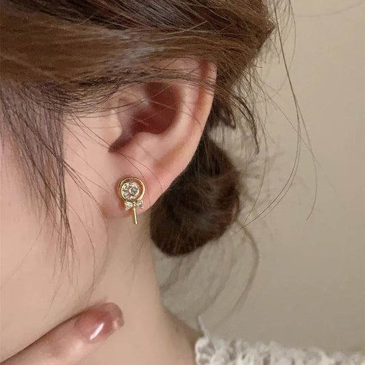Women's Lollipop Zircon For French Style Temperament Earrings