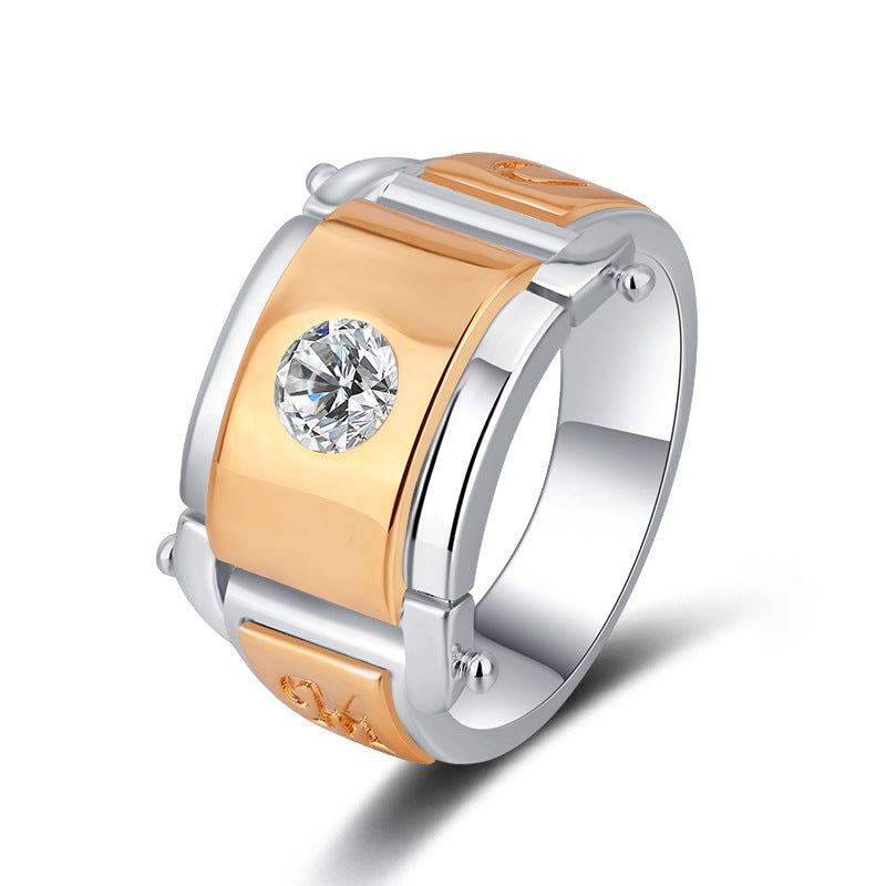 Man's Jewelry Champagne Gold Plated Domineering Rings