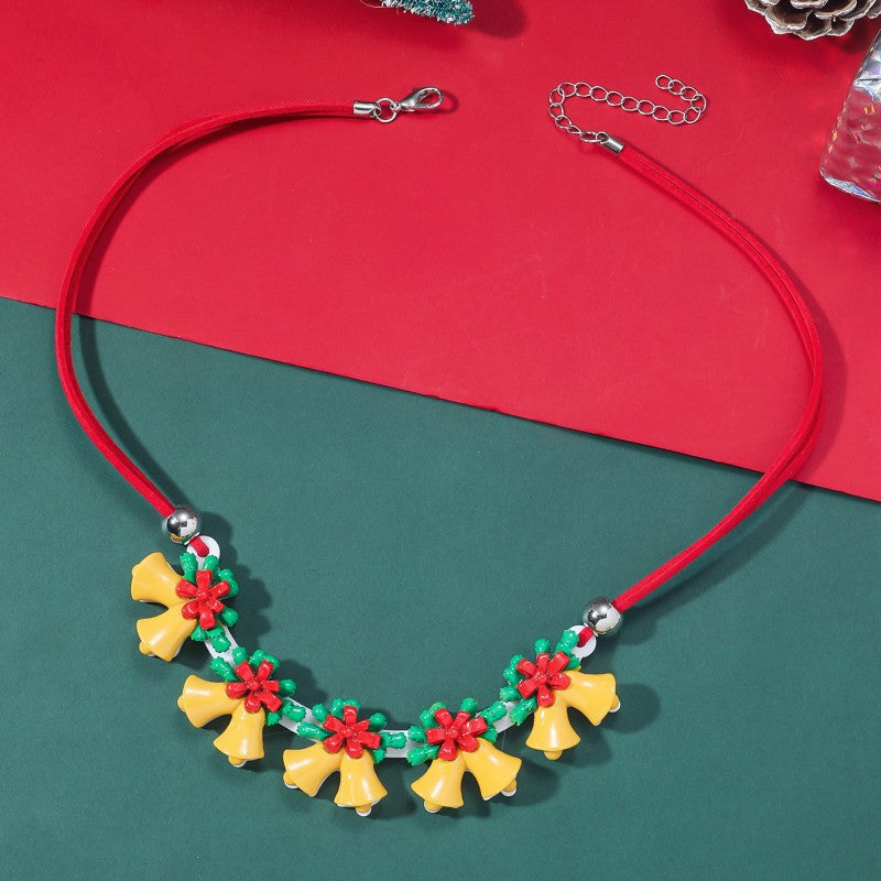 Creativity Santa Claus Gingerbread Man Bell Necklaces