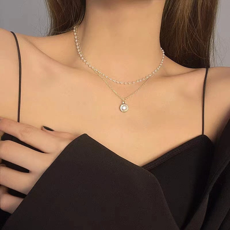 Women's Irregular Pearl Fashionable Korean Clavicle Chain Necklaces