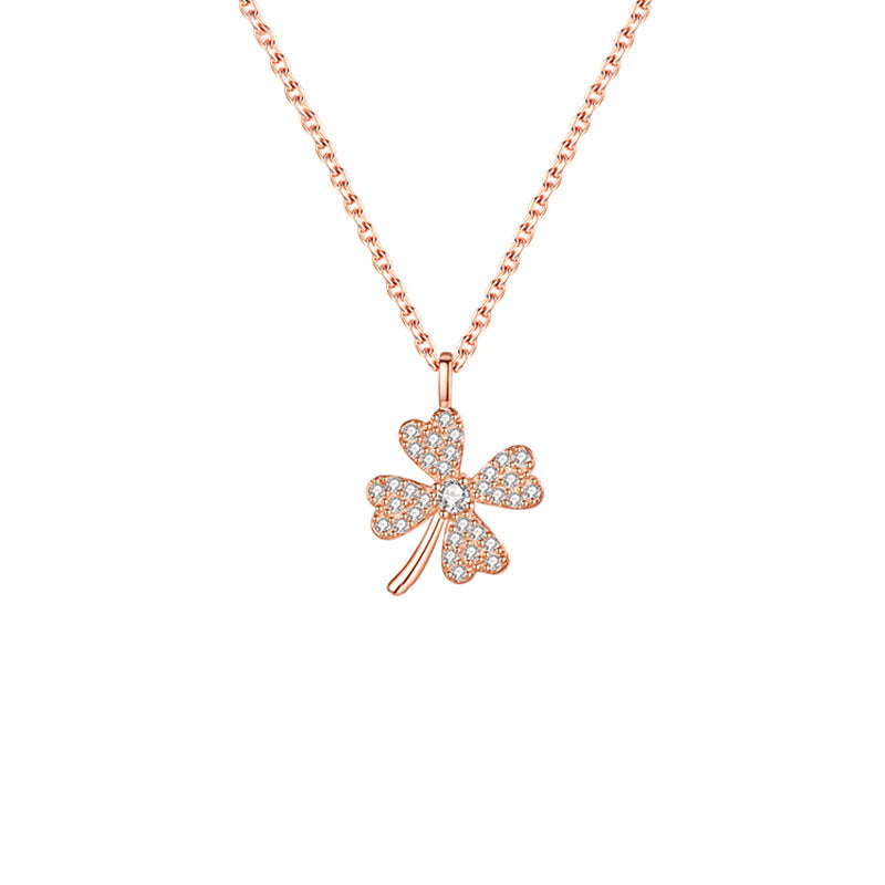 Women's Clover Korean Style Niche Design Light Necklaces