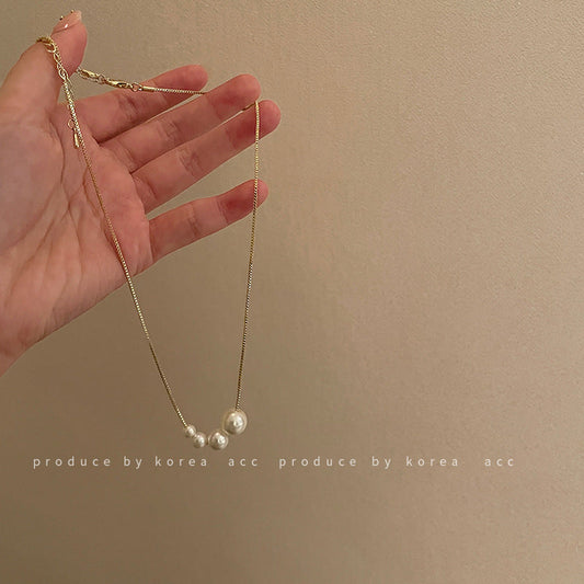 Design Simple Fashion Pearl Temperamental Cold Necklaces