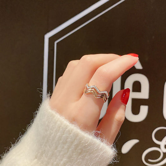 Women's Steel Simple Rose Gold Stainless Retro Rings