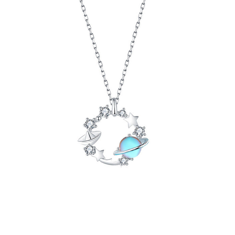 Women's Personalized Minority Starry Sky Moonstone Pendant Affordable Luxury Necklaces