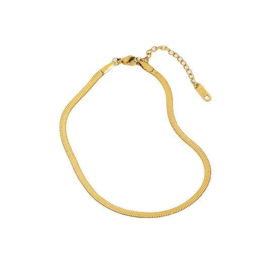 Steel Flat Chain Rose Gold Blade Bracelets