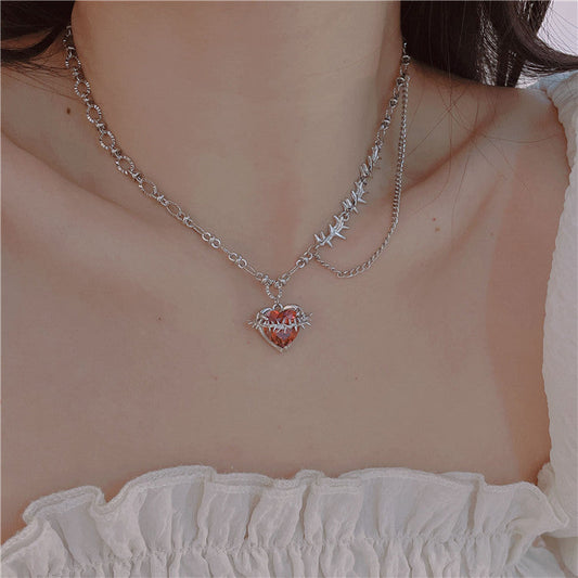 Gold-plated Light Luxury High-grade Pomegranate Red Rings