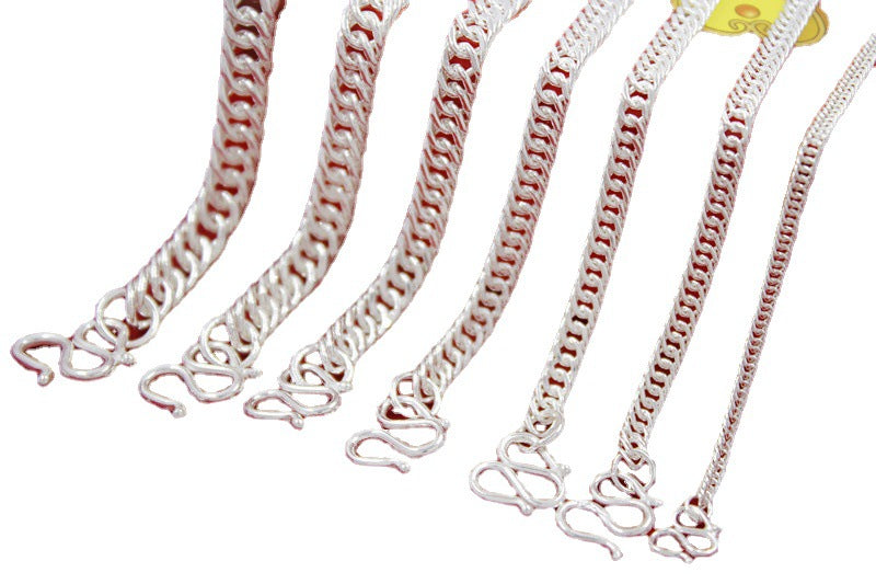 Men's Sier Curb Chain Fashion Jewelry Clavicle Necklaces