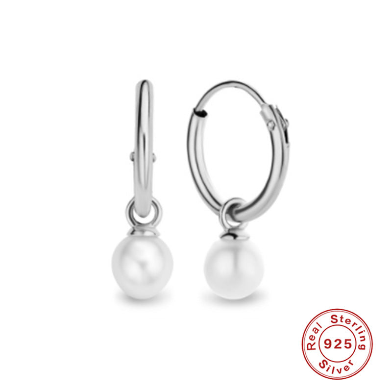 Women's Sterling Sier Pearl Pendant Eardrop Best-selling Earrings