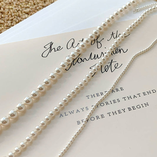 Sier Pearl Simple Gentle Sweet Fresh Necklaces