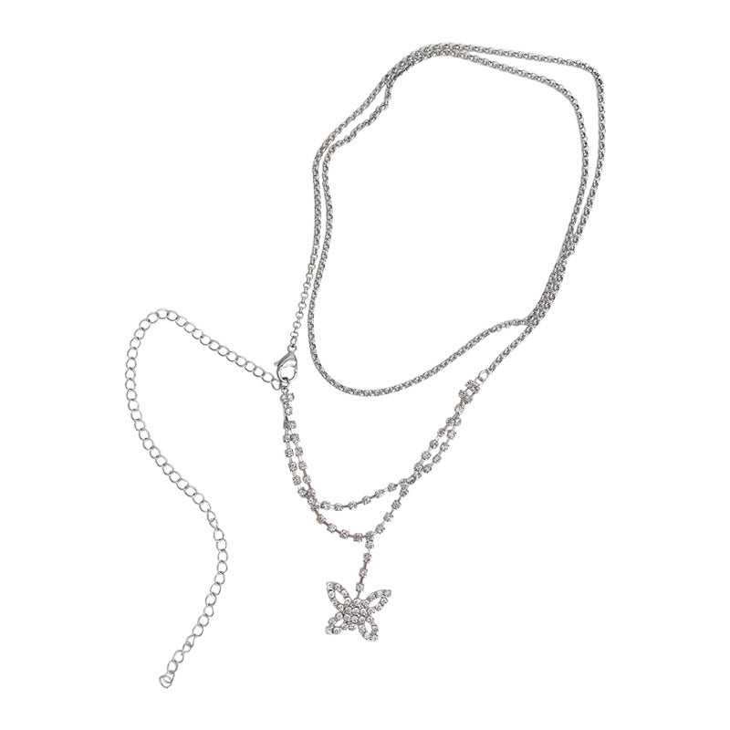 Sexy Hot Diamond Butterfly Metal Thin Waist Necklaces