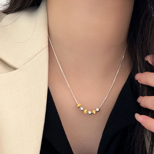 Sier Sterling Small Beads Simple Beaded Necklaces