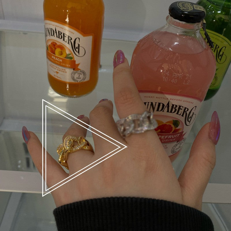 Women's French Entry Lux Niche Design Open Rings