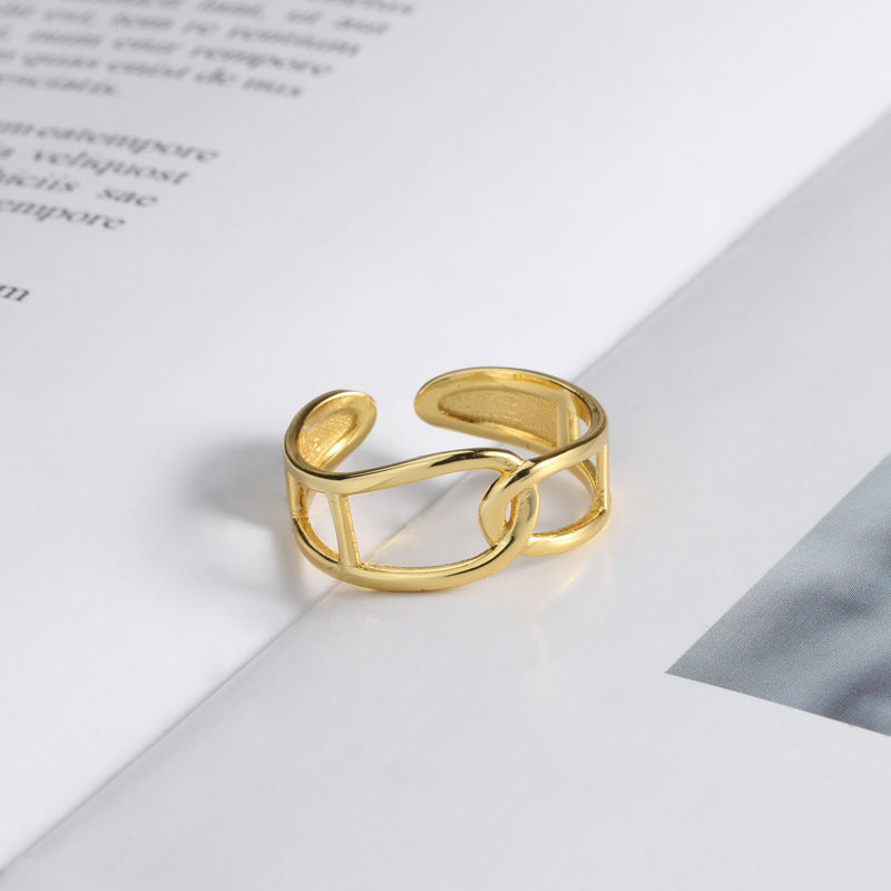 Sier Simple Cross Dual Layer Open-end Rings