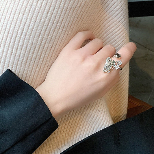 Butterfly Female Three-dimensional Super Fairy Index Rings