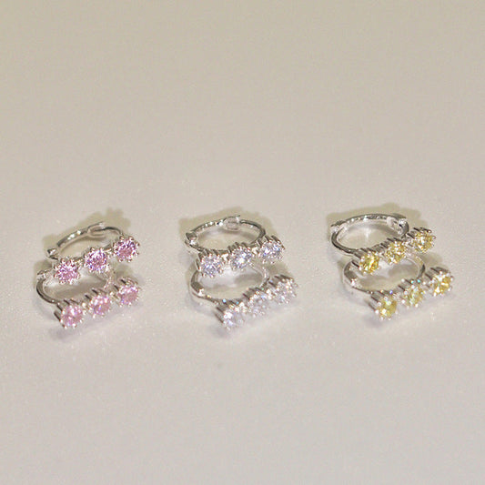 Women's Gang Drill Colorful Zircon For Niche Design Earrings