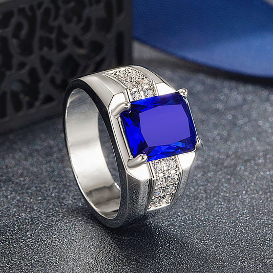 Men's Sapphire Zircon Trendy Fashionable Man Business Rings