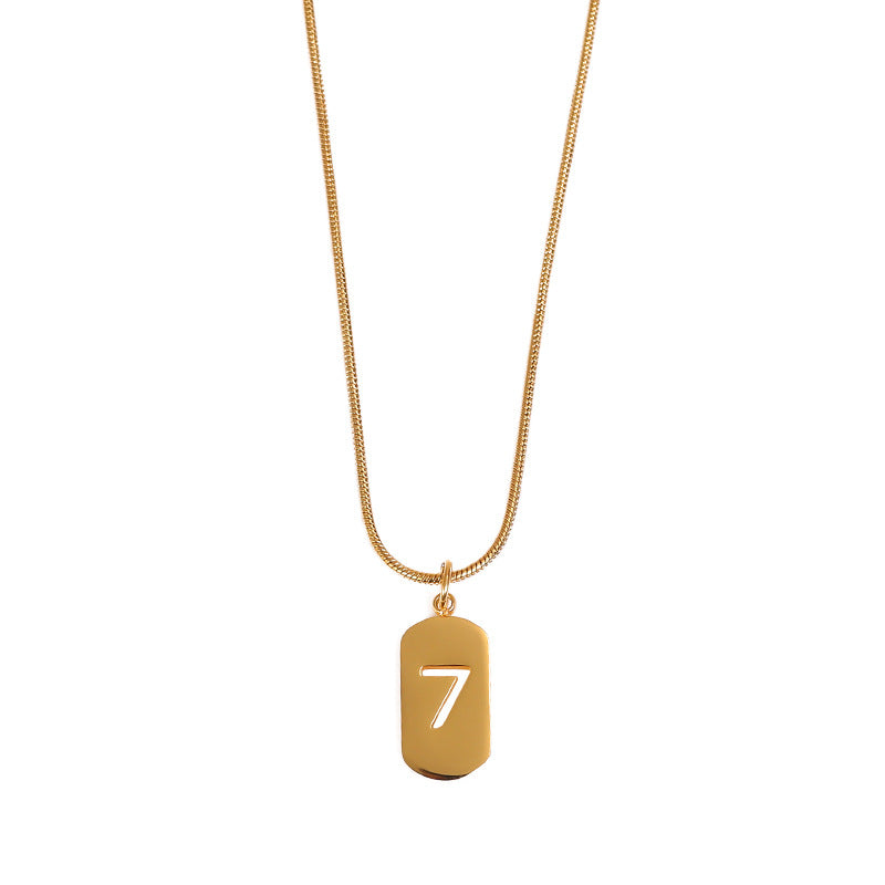 Small Gold Clavicle Chain Female Digital Necklaces