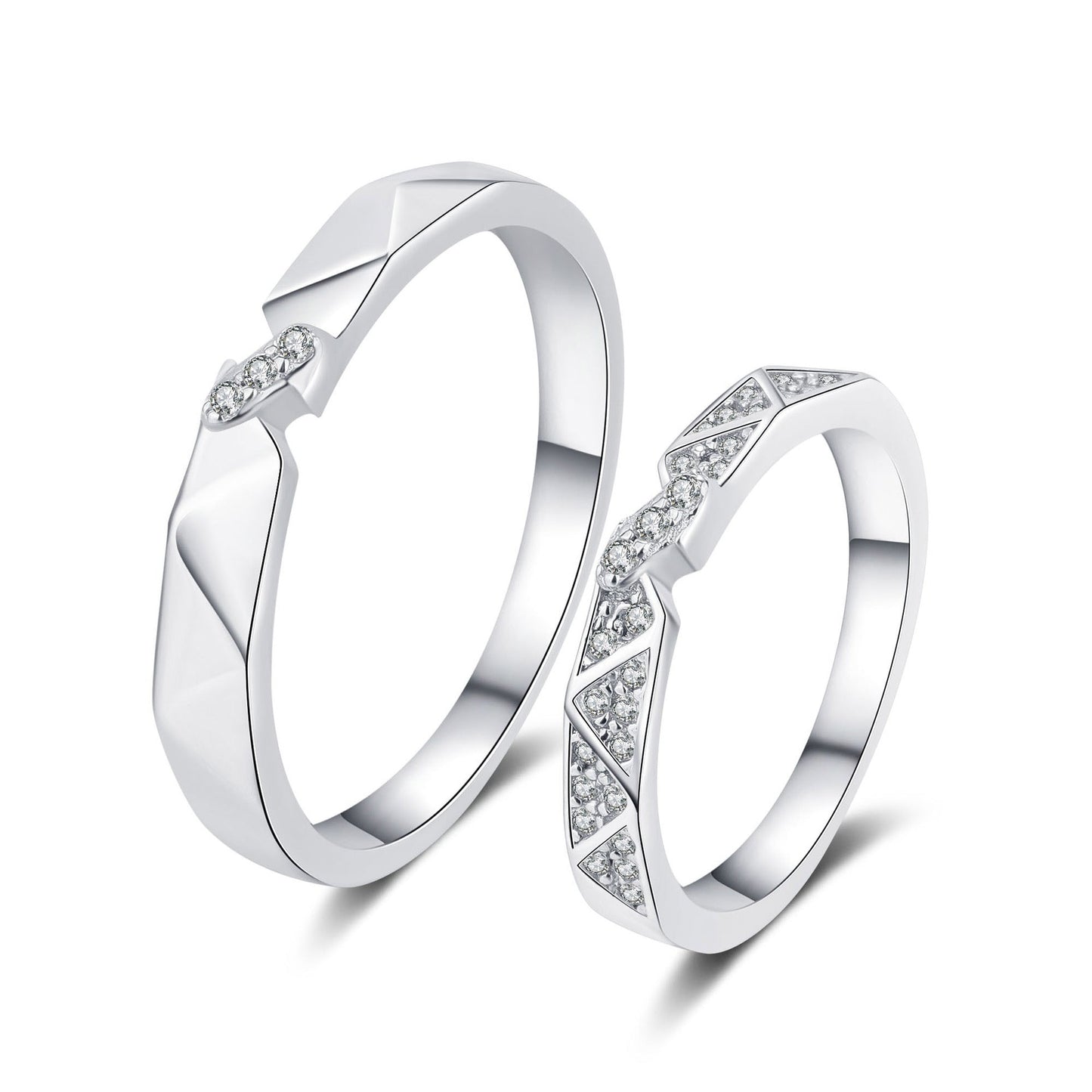 Sier Moissanite Simple Gold Plated Wedding Rings