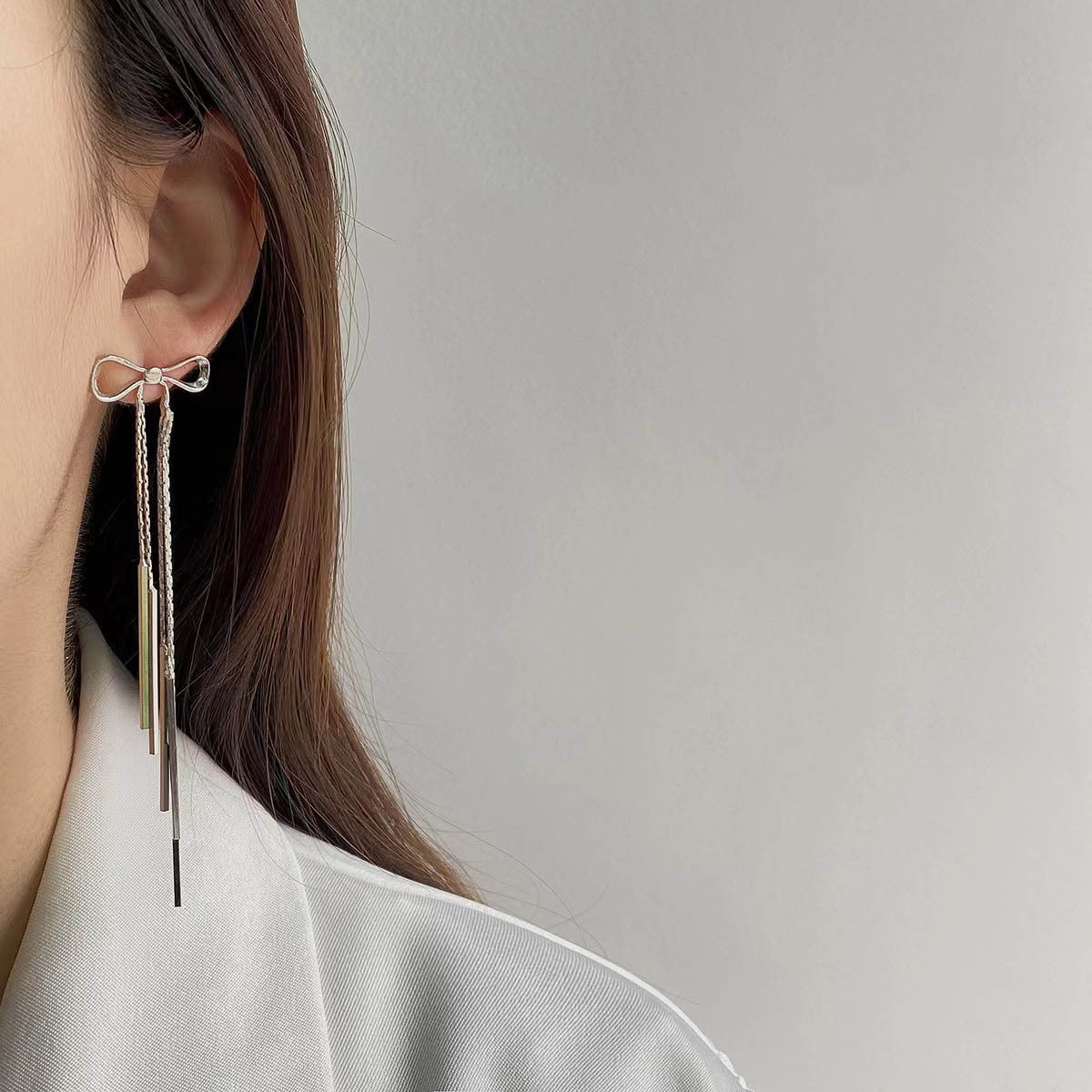 Women's Sier Chain For Cold Style Exaggerated Earrings