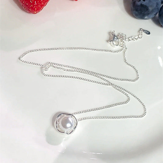 Women's Niche French Style Short Simple Sier Necklaces