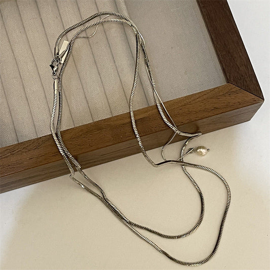 Pearl Simple High-grade Light Luxury Hip Hop Clavicle Chain Necklaces