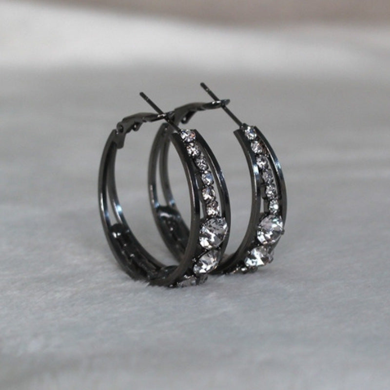 Big Hoop Elegant Inlaid Zircon Fashion Earrings
