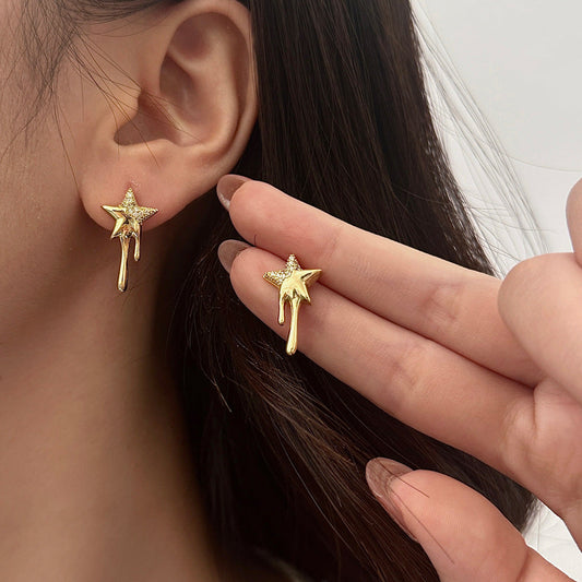 Women's Copper Gold-plated Zircon High-grade Light Luxury Sweet Cool Earrings