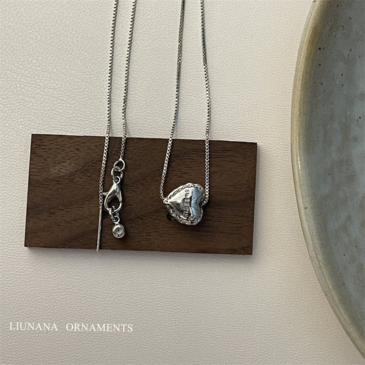 Love Bright Sier Fashionable Three-dimensional Peach Heart Clavicle Necklaces