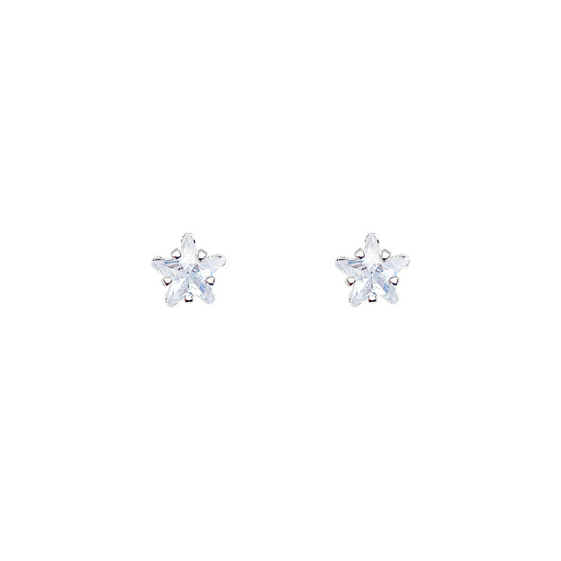 Pentagram Zircon Female Light Luxury Minority High-grade Earrings