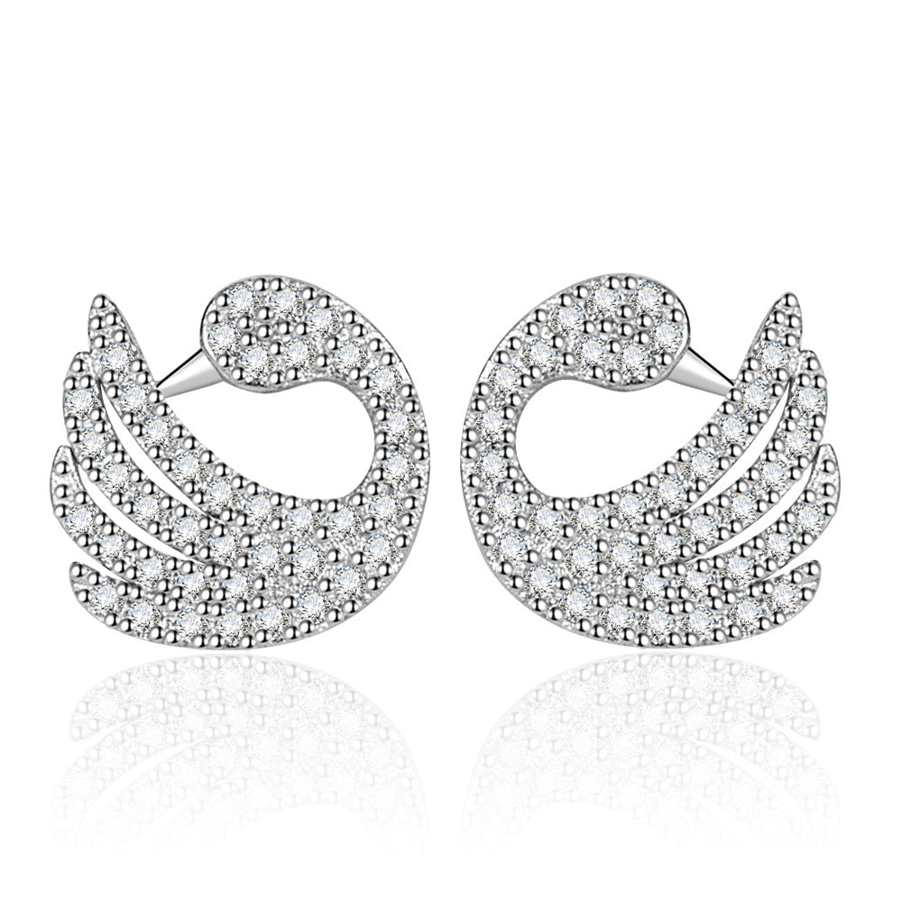 Women's Exquisite Little Swan Sier Needle Popular Earrings
