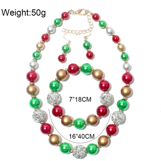 Women's Pearl Three-piece Set Suit Irregular Geometric Necklaces