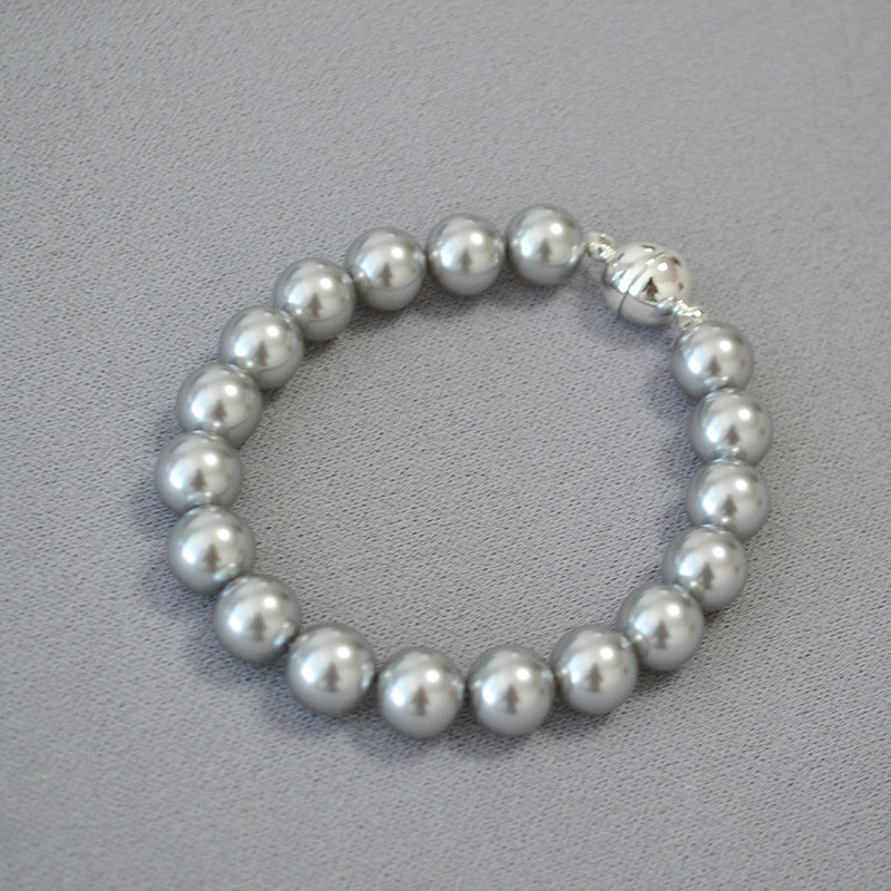 Women's Circle Highlight Imitation Pearl Magnetic Buckle Sweater Necklaces