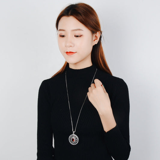 Pendant Fashion Zircon Inlaid Diamond Round Temperament Personality Box Necklaces