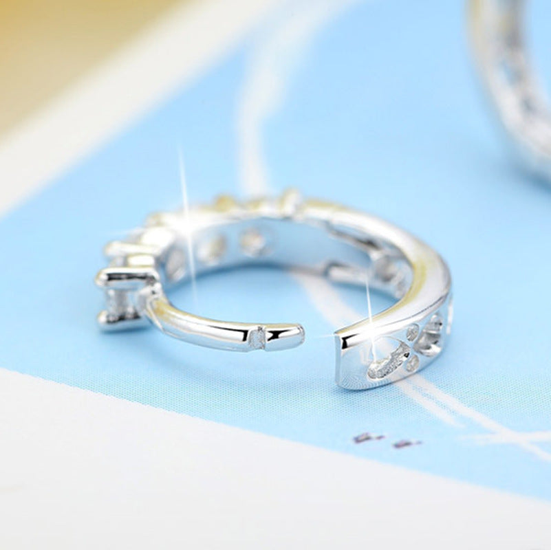 Women's Super Flash Single Row Diamond Heart-shaped Earrings