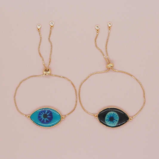 Color Dripping Eyes Box Chain Turkish Devil Bracelets
