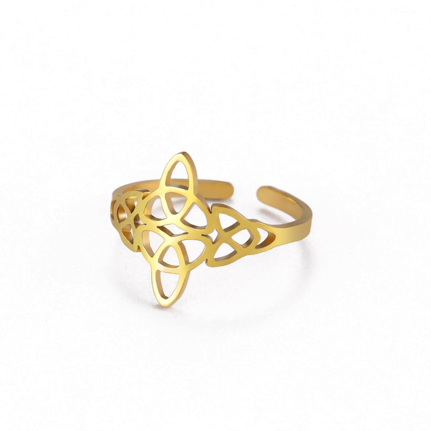 Hollow Single Layer Witch Knot Material Rings