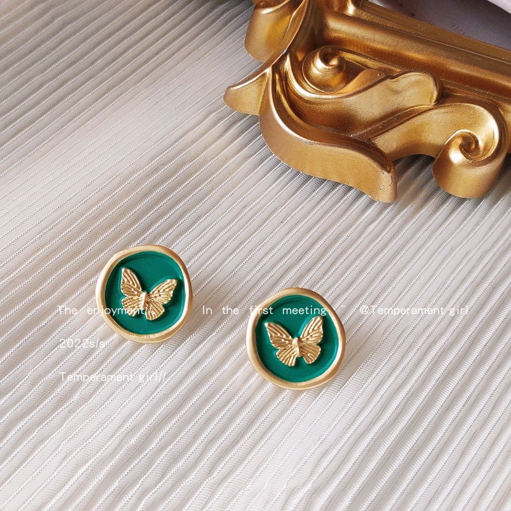 Butterfly Series Sier Needle Creative Female Earrings
