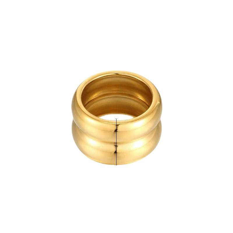 Gold-plated Wide-brimmed Texture Metal Fashion Simple Rings