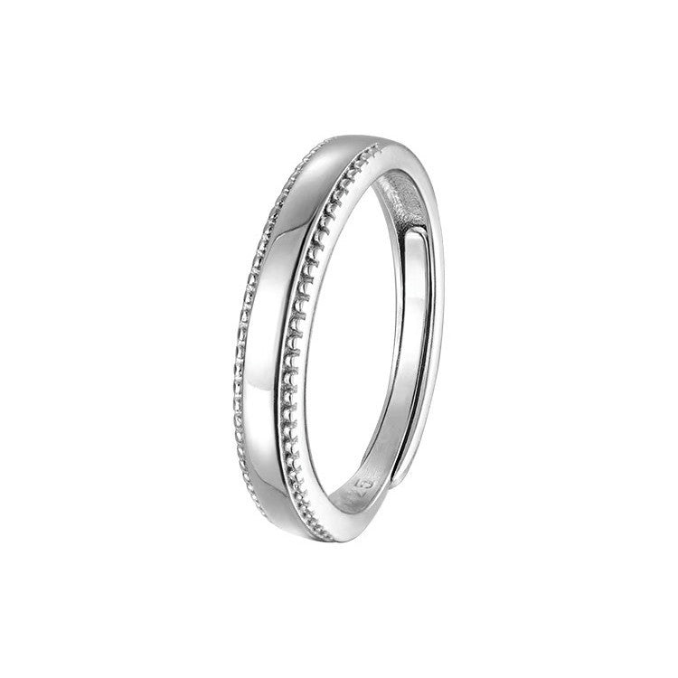 Women's & Men's & Sterling Sier Bilateral Dot Couple Design Simple Rings