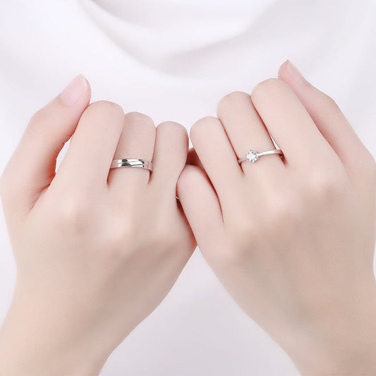 Minority Simple Zircon Diamond Open Valentine's Rings