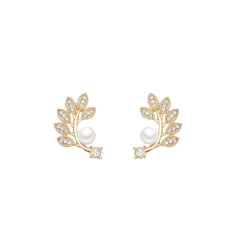 Women's Minority Full Diamond Feather Advanced Design Earrings