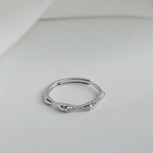 Women's Rhinestone Bamboo Personality Trendy Simple Cold Rings