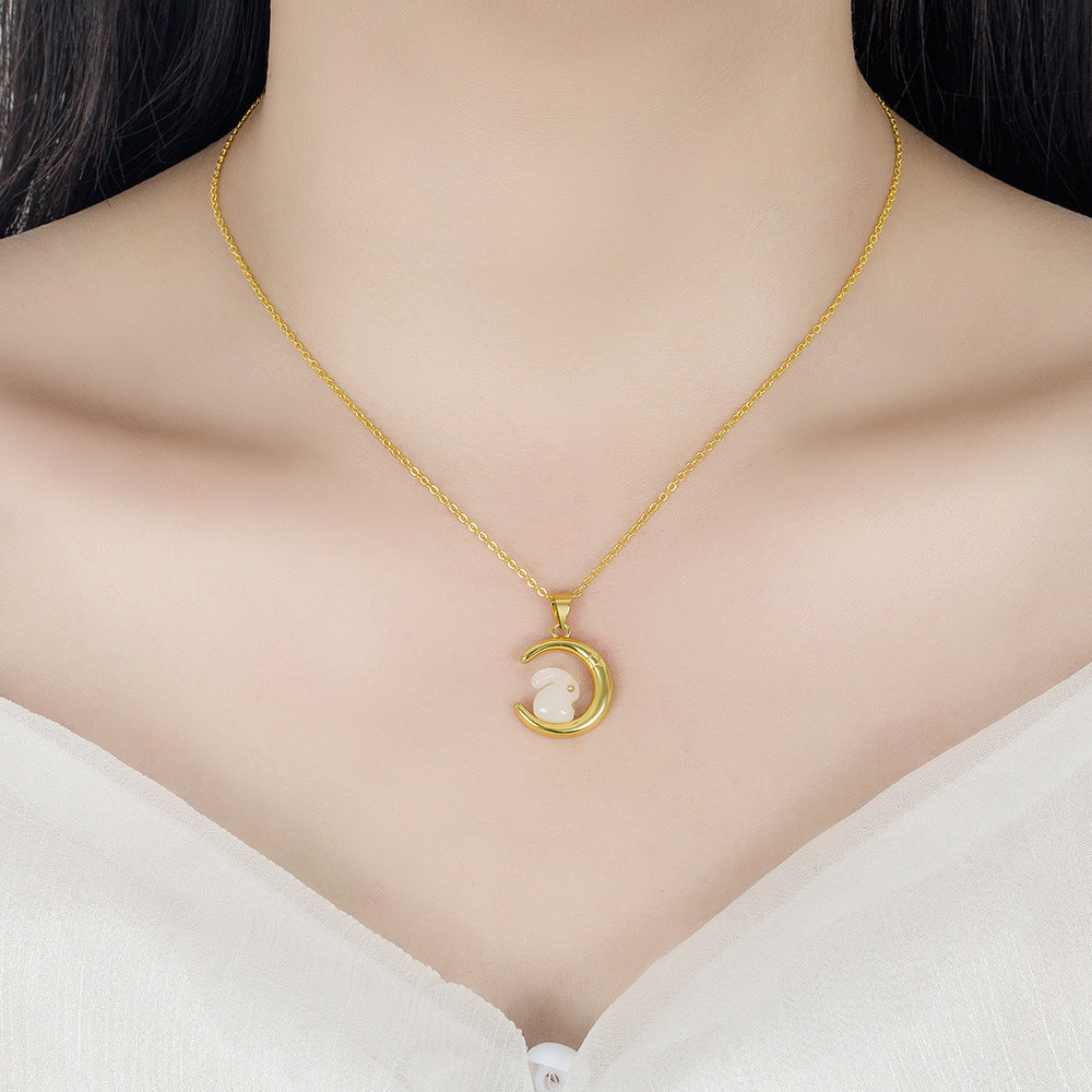 Fashion Star Moon Rabbit Pendant Female Necklaces