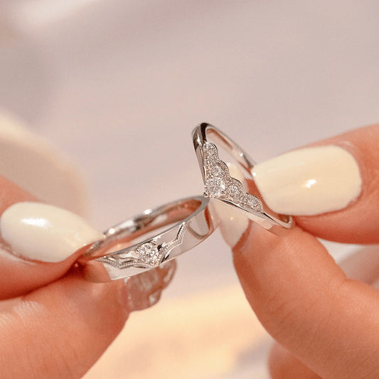 Women's & Men's & Sterling Sier Angel Wings Couple Rings